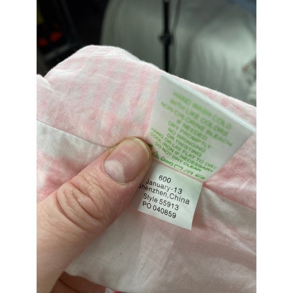 Lilly Pulitzer - Hot Pink Gingham Strapless Bodycon Dress w/ Ruffles Size 0 - Picture 11 of 14